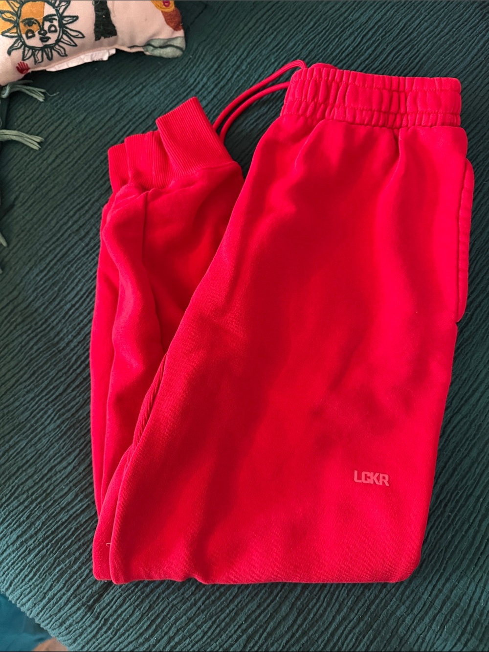 LCKR Women’s Red Fleece Jogger Pants
